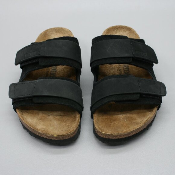 Birkenstock 38 Ladies 7 Narrow Uji Back Nubuck 2-strap Hook Loop Slides Sandals - Picture 5 of 11